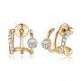 14K Gold Plated Illusion Stud Earrings for Women | Triple Huggie Hoop Earrings for One Hole| Trendy Simple Hypoallergenic Fashion Accessories Gold Jewelry Gifts for Womens