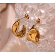 Chunky Gold Stud Earrings for Women 14k Gold Plated Hypoallergenic Earrings Statement Trendy Fashion Gold Jewelry Gifts