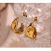 Chunky Gold Stud Earrings for Women 14k Gold Plated Hypoallergenic Earrings Statement Trendy Fashion Gold Jewelry Gifts