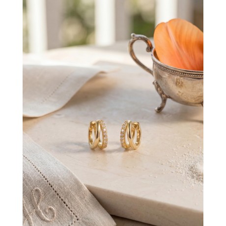 Gold Hoop Earrings for Women,14K Gold Plated Huggie Hoop Earrings for Gift