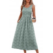 Summer Dresses for Women Flowy Casual Midi Dress Beach Vacation Sundresses with Pockets
