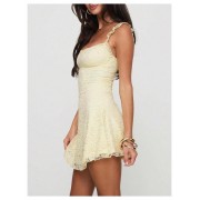 Women's Summer Mini Dress Floral Lace Sleeveless Vacation Cute A Line Dresses