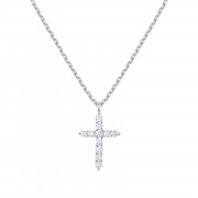 14K Gold Plated Cubic Zirconia Cross Necklace for Women | Cross Faith Pendant Necklaces