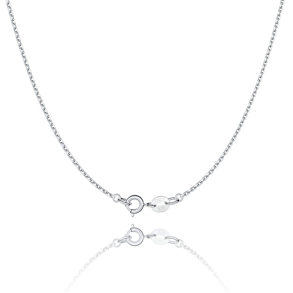 925 Sterling Silver Chain Necklace Chain for Women 1.1mm Cable Chains Necklace Upgraded Spring-Ring Clasp