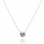 14K Gold Plated Crystal Solitaire 1.5 Carat (7.3mm) Cubic Zirconia Dainty Choker Necklace | Gold Necklaces for Women