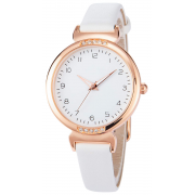 Women's Silicone Sports Watch - Crystal Accented Leather Strap Analog Display