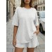 2 Piece Summer Set Oversized Top & Loose Fit Shorts with Pockets