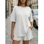 2 Piece Summer Set Oversized Top & Loose Fit Shorts with Pockets