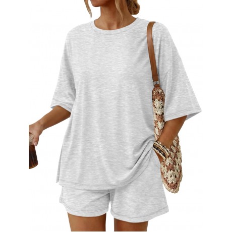 2 Piece Summer Set Oversized Top & Loose Fit Shorts with Pockets