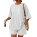 2 Piece Summer Set Oversized Top & Loose Fit Shorts with Pockets