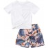 Girls Clothes Outfits Short Sleeve Twist Wrap Top and Floral Shorts Pants 2 Piece Girl Clothing Sets 4-8 Year
